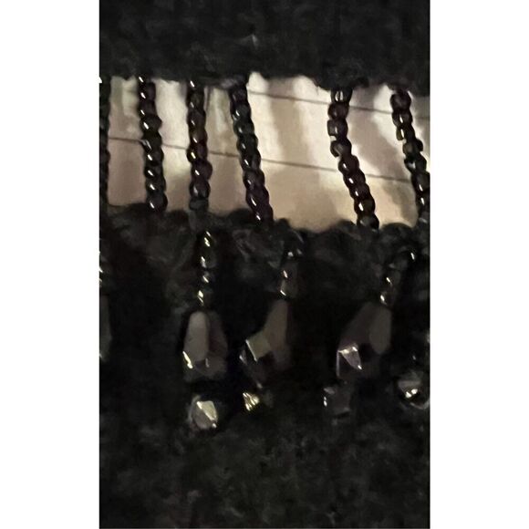 AMAZING BODYCON Vintage 1950's Kimberly Black Beaded Hand Loomed 100% Wool Bouc - Picture 8 of 8